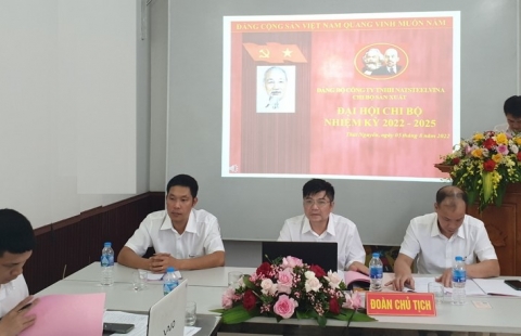 Đảng bộ Công ty TNHH NatSteelVina triển khai Đại hội chi bộ trực thuộc đảng ủy cơ sở nhiệm kỳ 2022 – 2025.